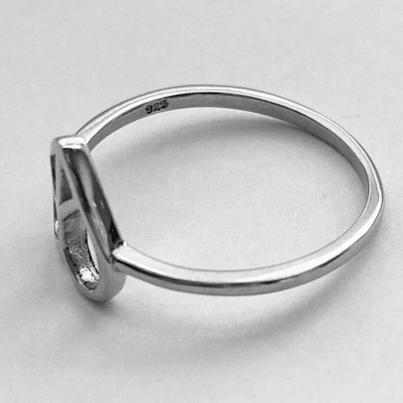 Sterling Silver Heart Peace Ring, Heart Ring - Picture 12 of 12